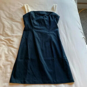 Maeve by Anthropology Mini Dark Wash Denim Dress with Tank Sleeves Size XS